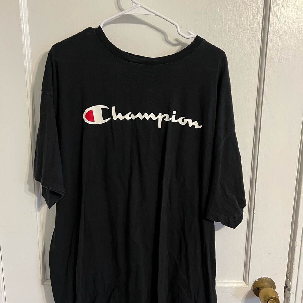 Champion Black Tee with Logo